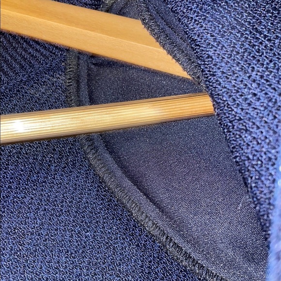 St. John By Marie Gray Collection Santana Knit Navy Long Sleeve mock neck Dress - Picture 9 of 10